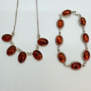 Amber and Silver 925 Jewelry Set